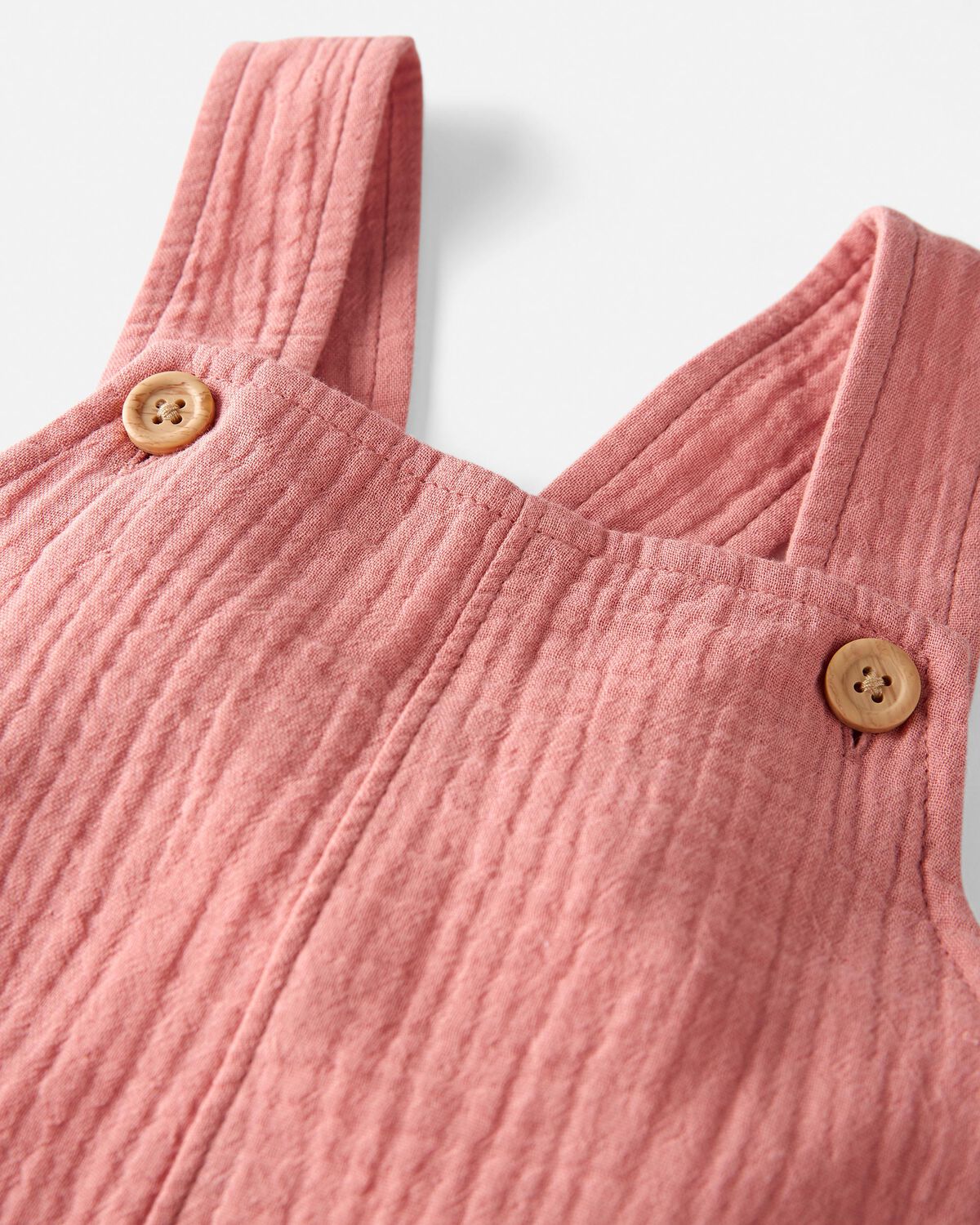 Pantalón corto de gasa de algodón orgánico para niños pequeños en rosa