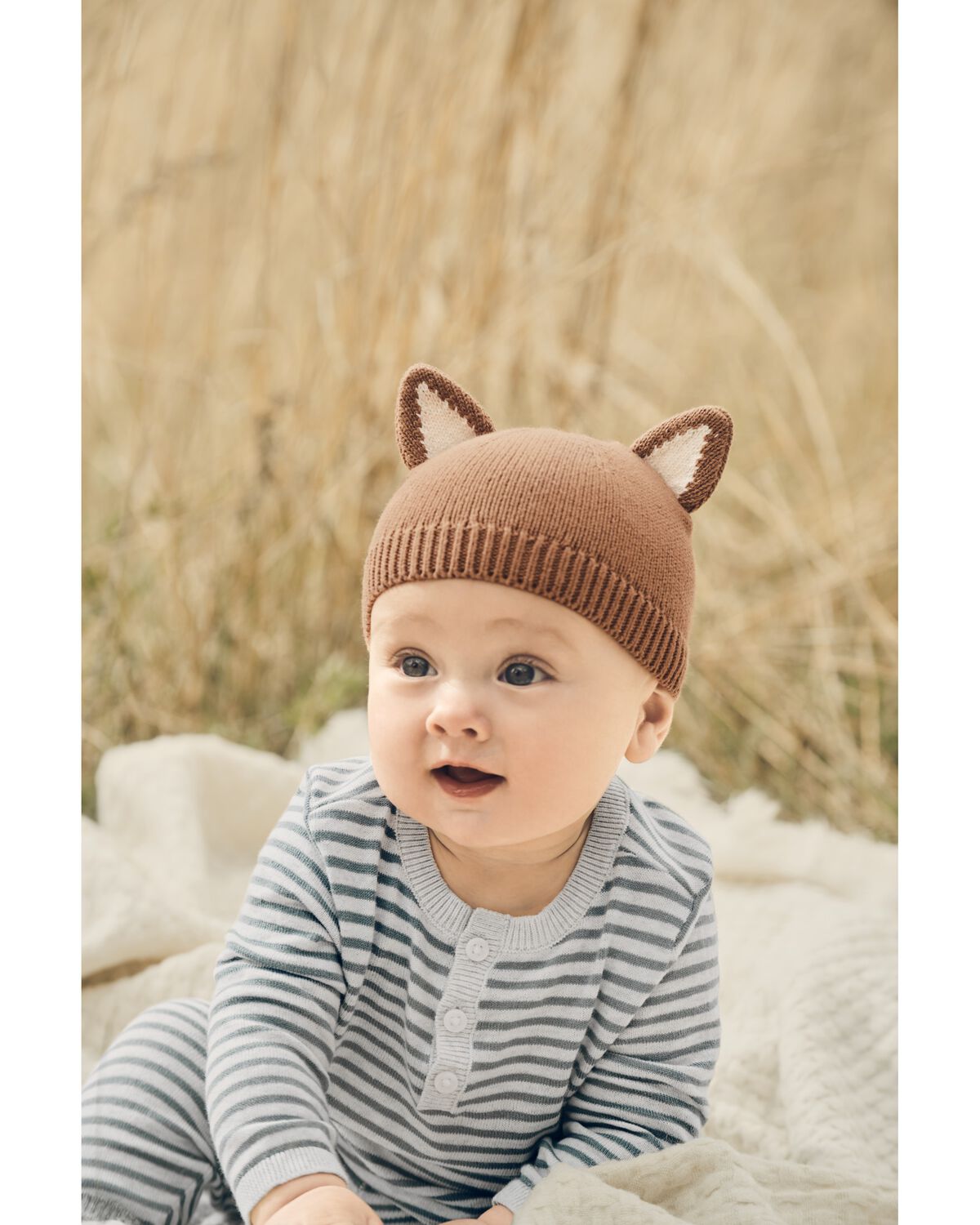 Gorro  de algodón orgánico para bebé Gorra de punto Fox