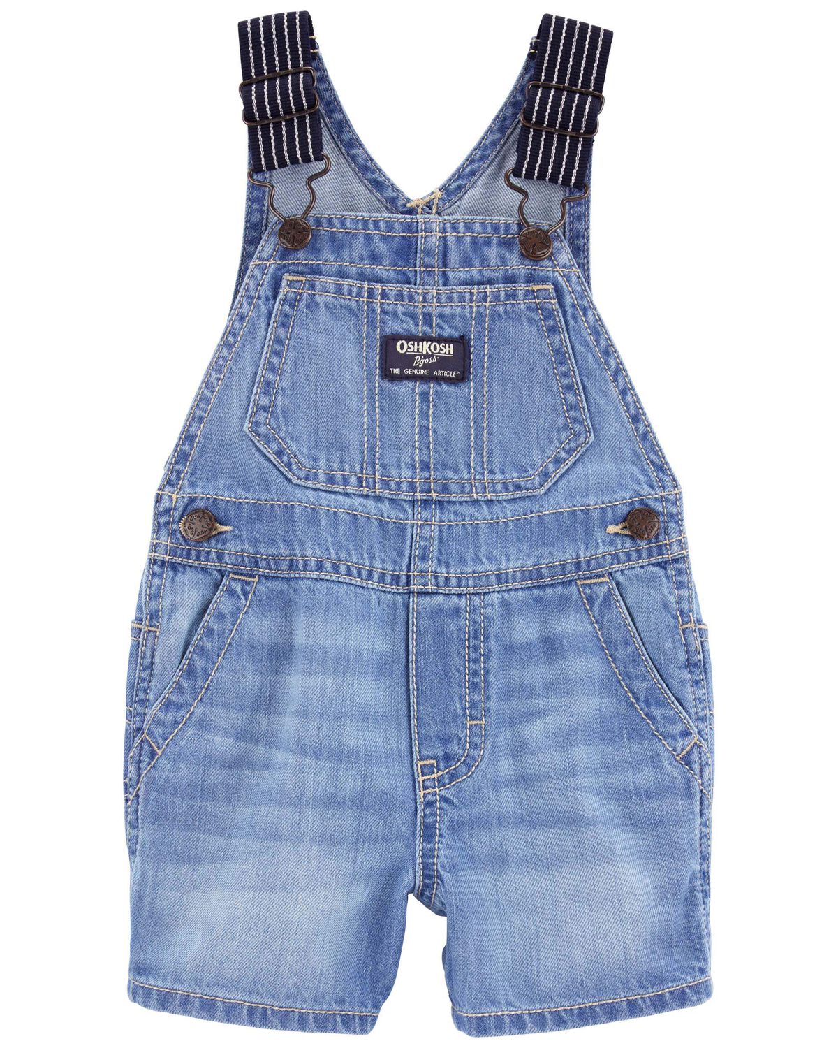 Pantalones cortos de mezclilla para bebé: Hickory Stripe Strap Remix
