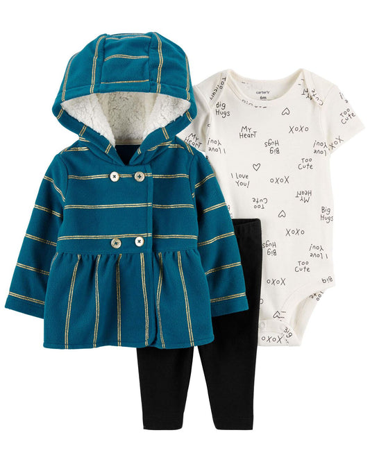 Conjunto de chaqueta pequeña de 3 piezas para bebé